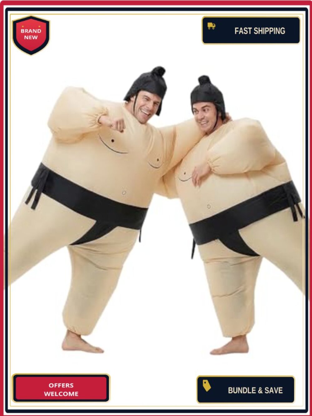 2 Pack Inflatable Sumo Wrestling Costumes Adult Blow Up Halloween Suit